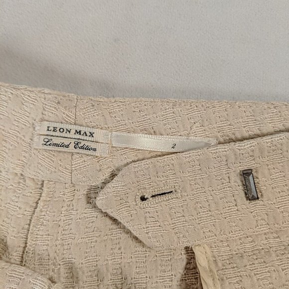 Leon Max Cream Beige Shorts Summer Textured Women's 2 Limited Edition - Picture 6 of 14